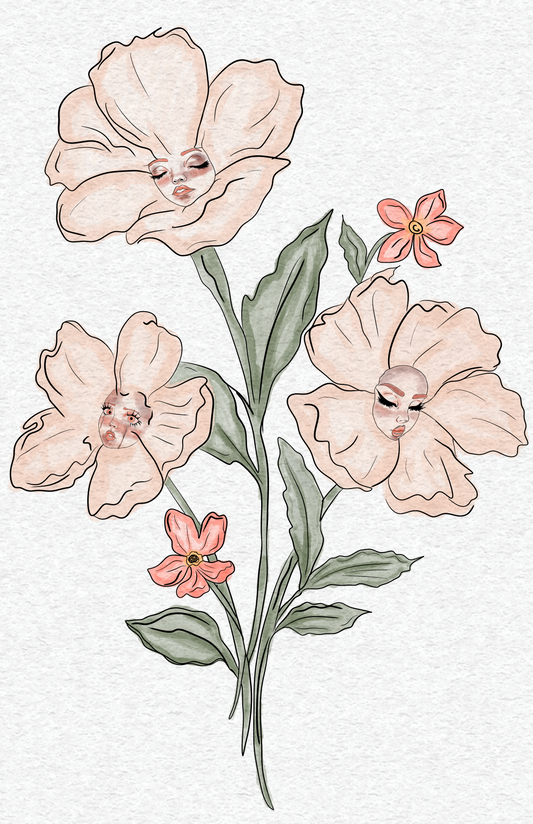 Expressive Flowers Print