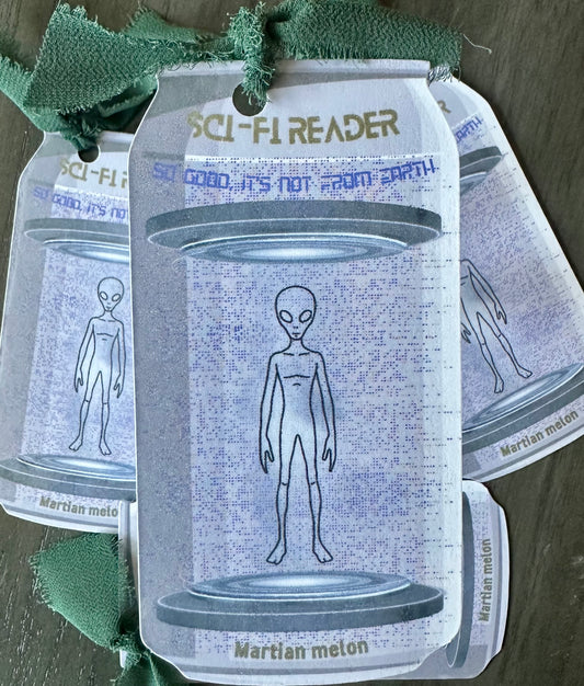 Sci-Fi Reader Soda Can Bookmark