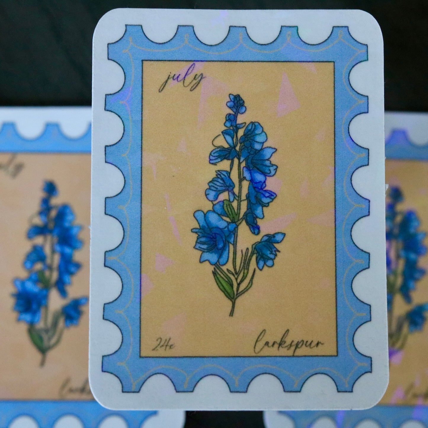 July Floral Stamp Sticker