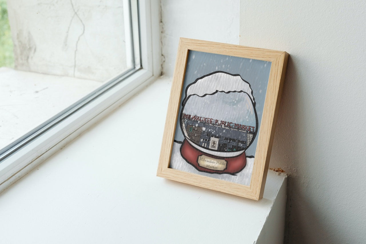 Milwaukee Public Market Snow Globe Print